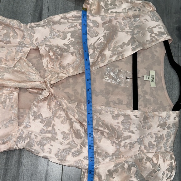 LADAIRE Cecile Tie Front Mini Dress in Cloud Pink - Picture 4 of 8